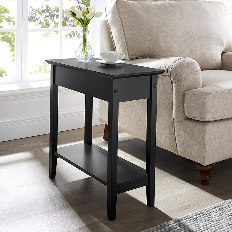 Winston Porter Galnares 24" Tall End Table with Storage, Flip Top